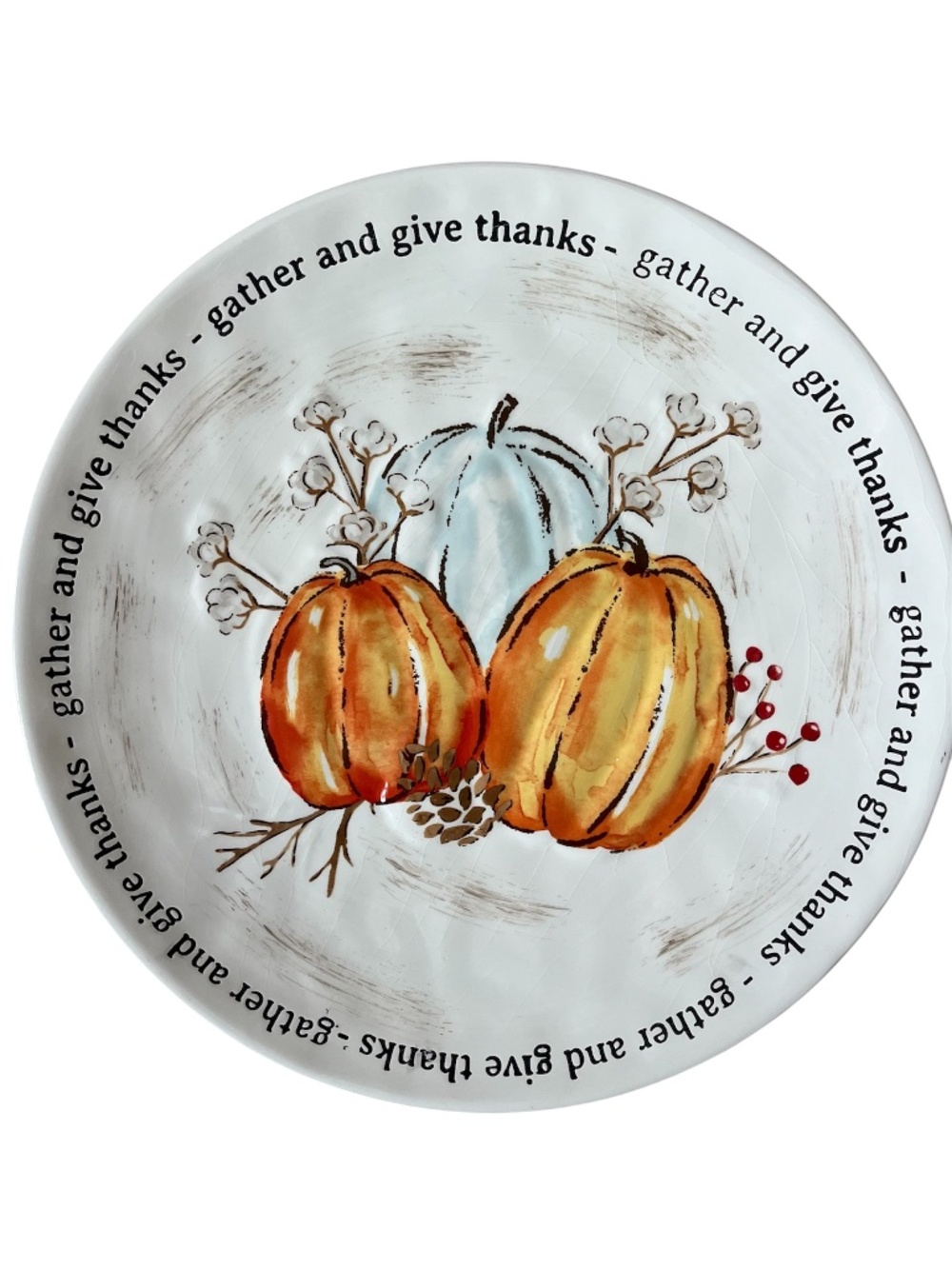 New 12" Decorative Autumn Ceramic Plate Fall Thanksgiving Harvest Decor